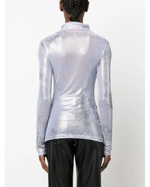 Off-White c/o Virgil Abloh White Twist-Effect Shiny Top