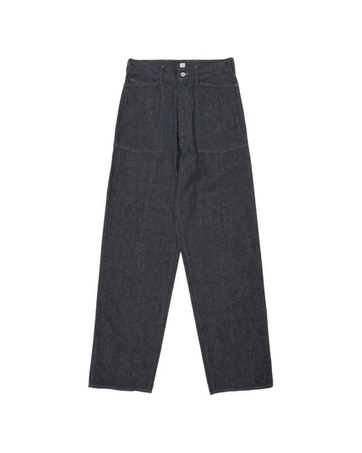 TAIGA TAKAHASHI Gray Cinch-Strap Patch-Pocket Jeans for men