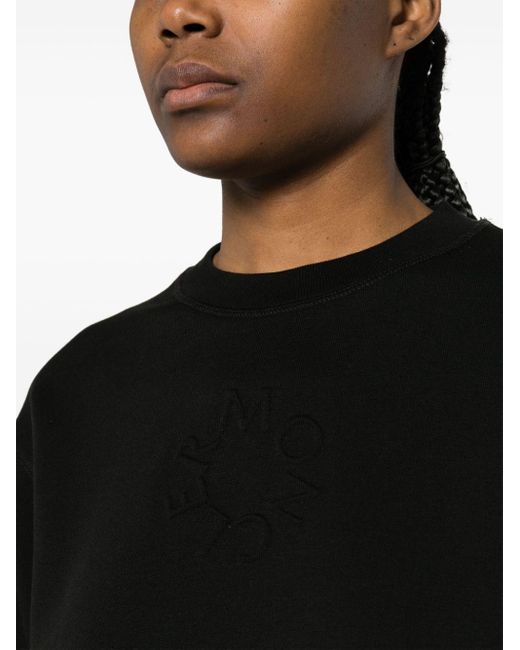 Moncler Black Sweatshirt mit Logo-Prägung