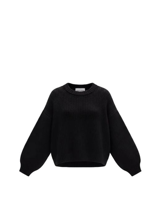 EMERSON RENALDI Black Ribbed-Knit Crew-Neck Sweater