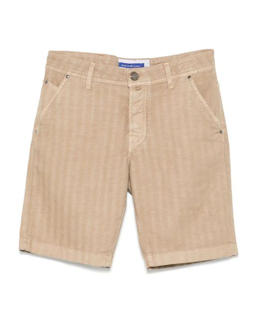Jacob Cohen Natural Herringbone Shorts for men