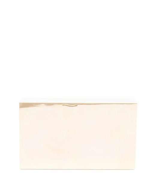 Bolso de mano rectangular metalizado Totême  de color Natural