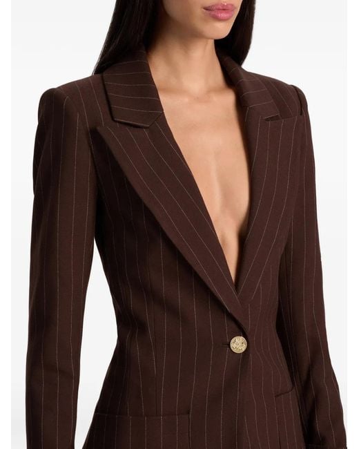 Alice + Olivia Brown Burns Fitted Blazer