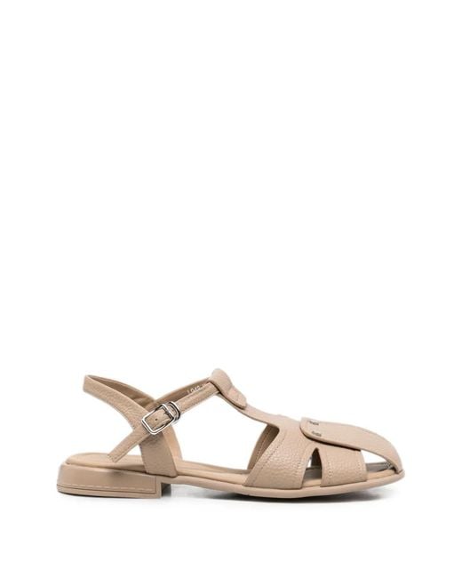 SERGIO MORETTI FIRENZE Natural Pebbled Leather Sandals