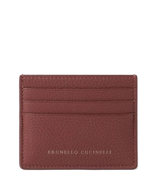 Brunello Cucinelli Purple Leather Card Holder