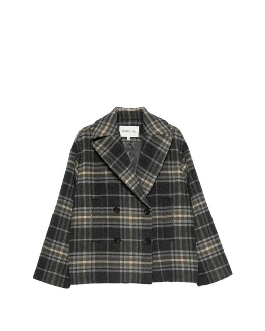 Bompard Black Tartan Double-Breasted Jacket