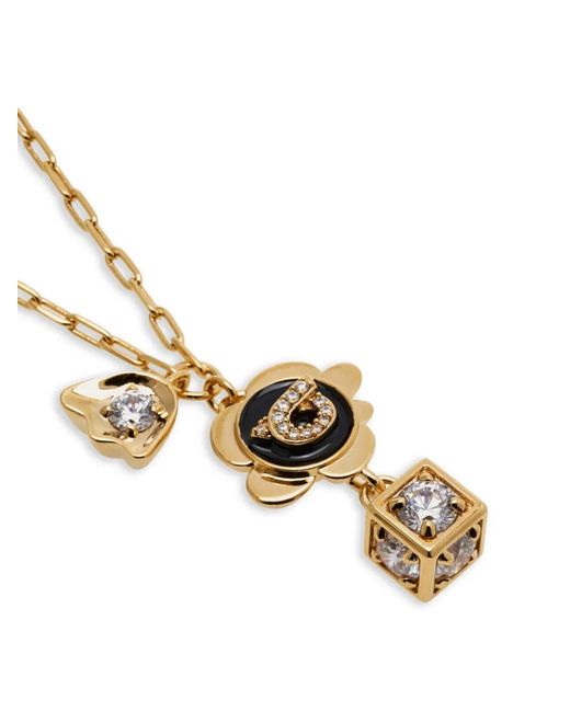 Ferragamo Metallic Gancini Flower Charm Necklace