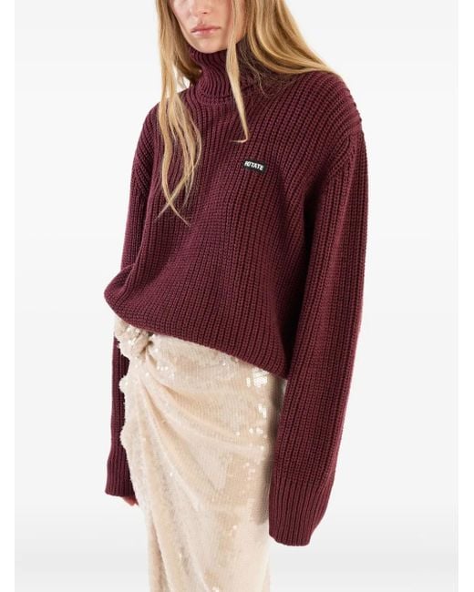ROTATE BIRGER CHRISTENSEN Red Roll-Neck Sweater