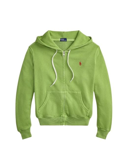 Polo Ralph Lauren Green Logo-Embroidered Hoodie