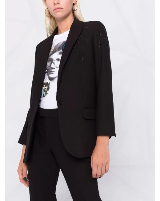 Zadig & Voltaire Black Viva Crystal-Star Blazer