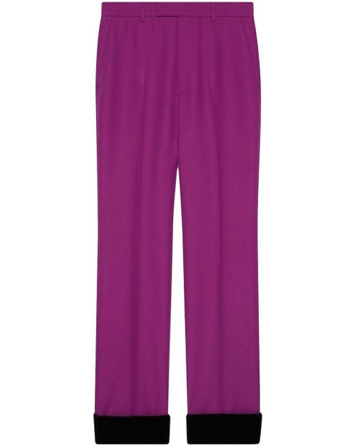 Gucci Purple Pressed-crease Tailored Trousers for men