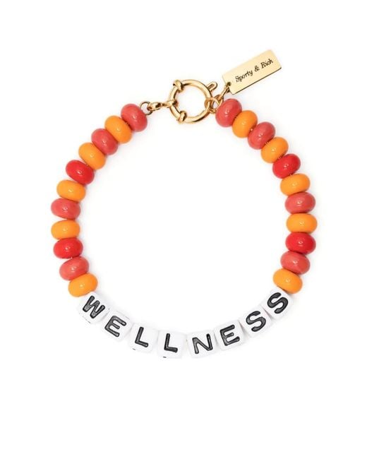 Sporty & Rich White Bracelet Wellness Serti De Perles