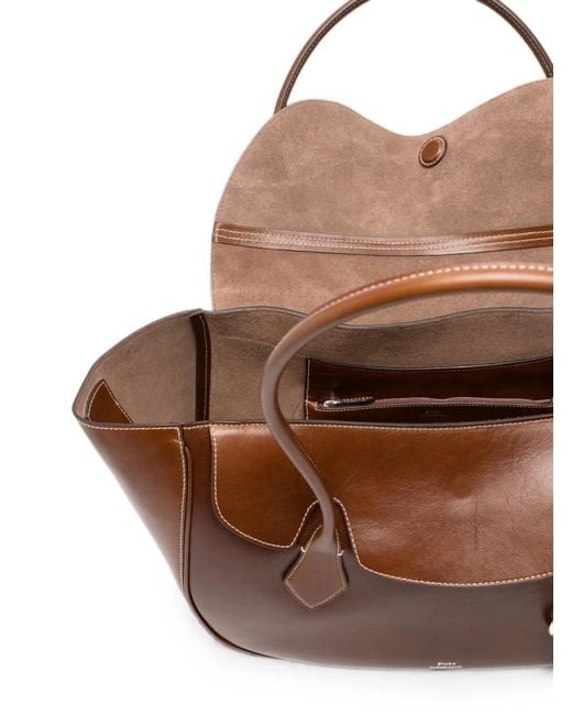 Polo Ralph Lauren Brown Large Blaze Leather Shoulder Bag