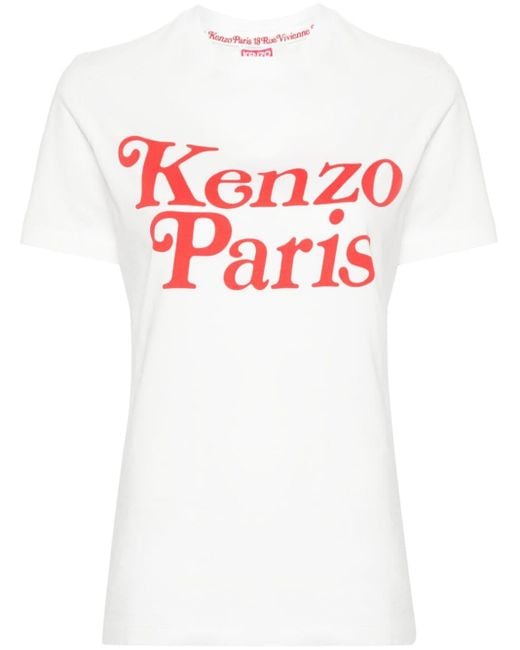 Camiseta con logo estampado KENZO de color White