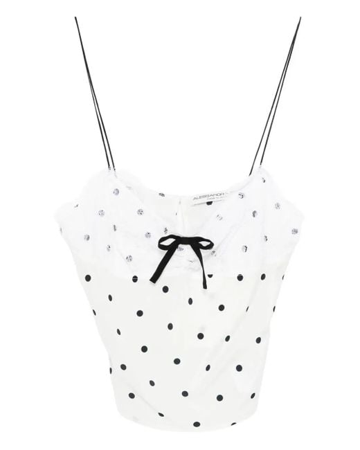 Top con motivo de lunares Alessandra Rich de color White