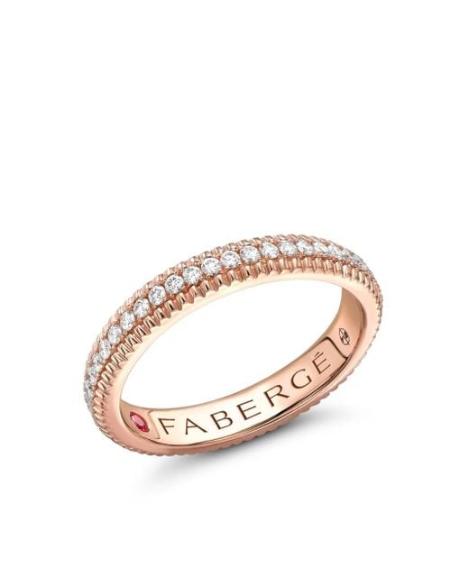 Faberge White 18Kt Rose Colours Of Love Diamonds Fluted Eternity Ring