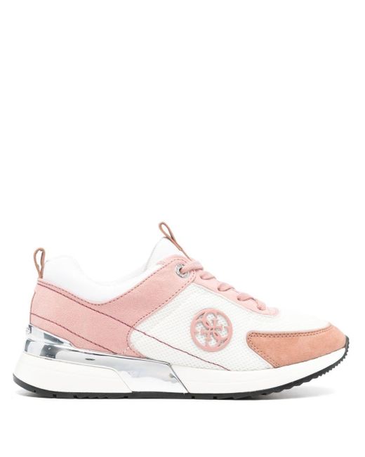 Guess USA Pink Panelled-design Sneakers