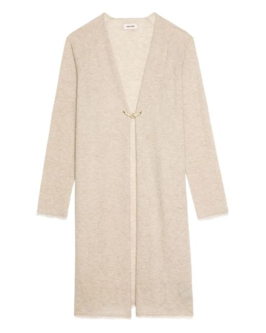 Zadig & Voltaire Natural Pointelle-Star Cardigan