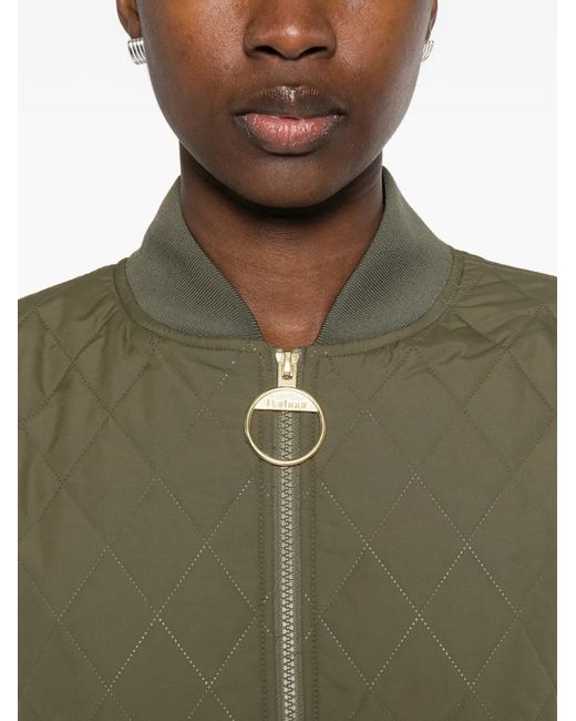 Barbour Green Quilted Zip-Fastening Jacket
