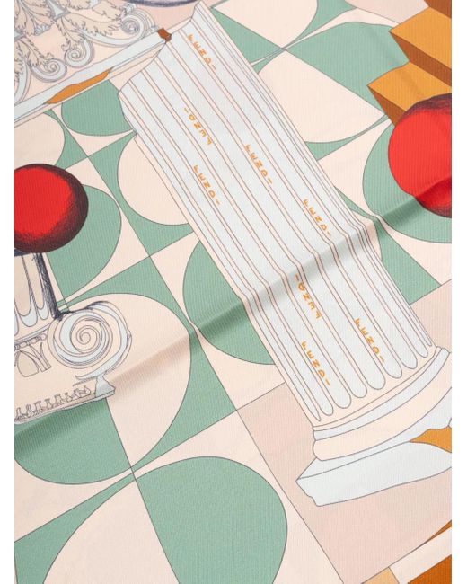 Fendi Foulard Silk Scarf White