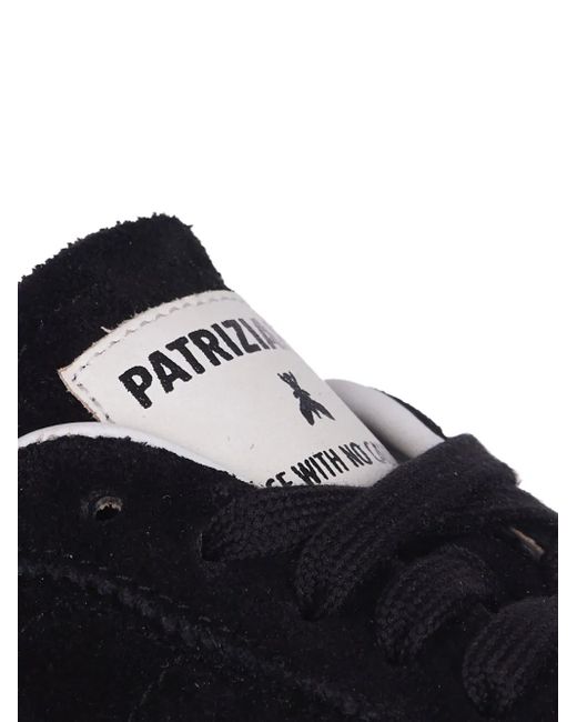 Patrizia Pepe Black Suede-Leather Low-Top Sneakers