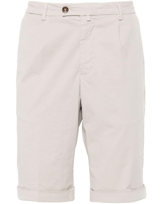 Briglia 1949 White Darted Cotton Bermuda Shorts for men