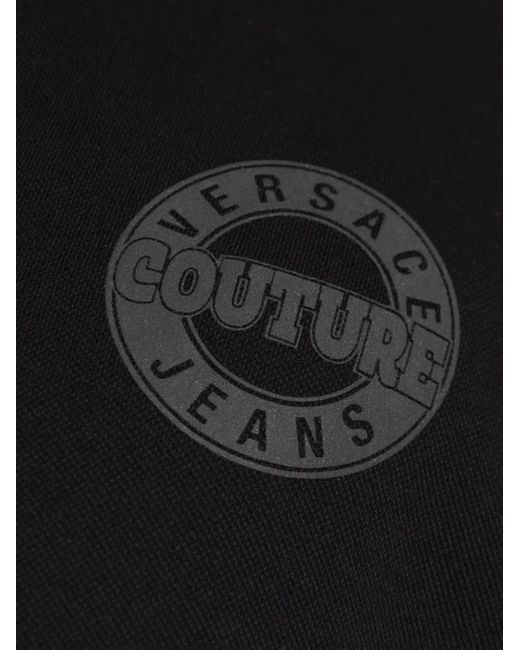 Versace Jeans Couture Black Logo Cotton Polo Shirt for men