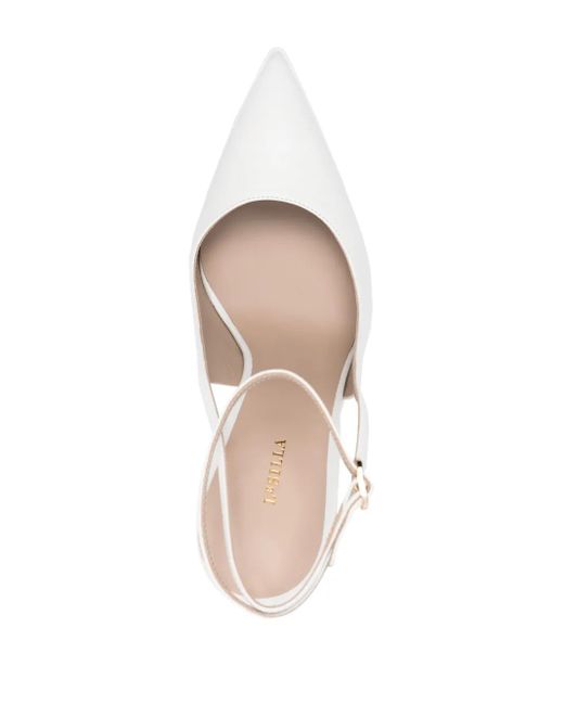 Le Silla White Uma 140Mm Slingback Pumps