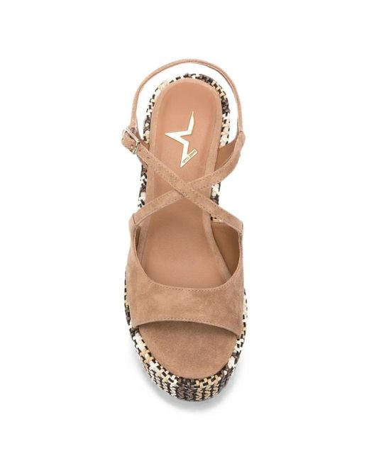 Marc Ellis White Woven-Platform Suede Sandals