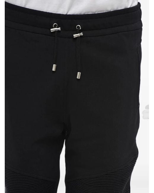 Balmain Black Biker Track Pants for men