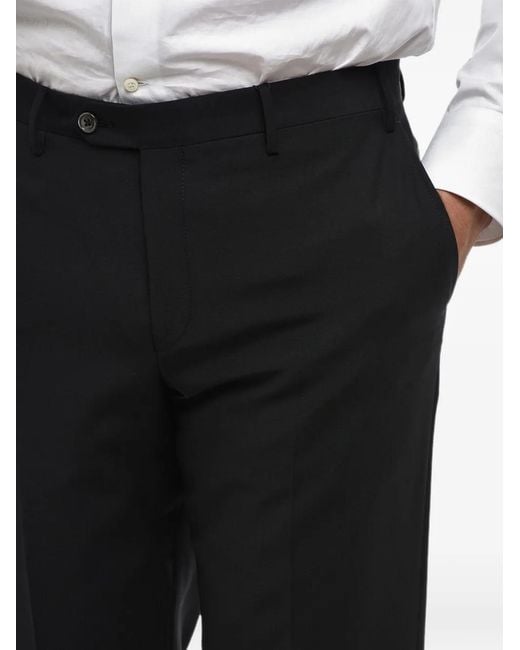 Corneliani Black Virgin Wool Trousers for men