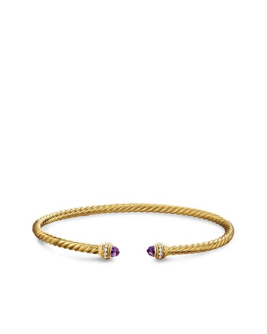 David Yurman Metallic 18Kt Classic Cablespira Diamond Bracelet (3Mm)