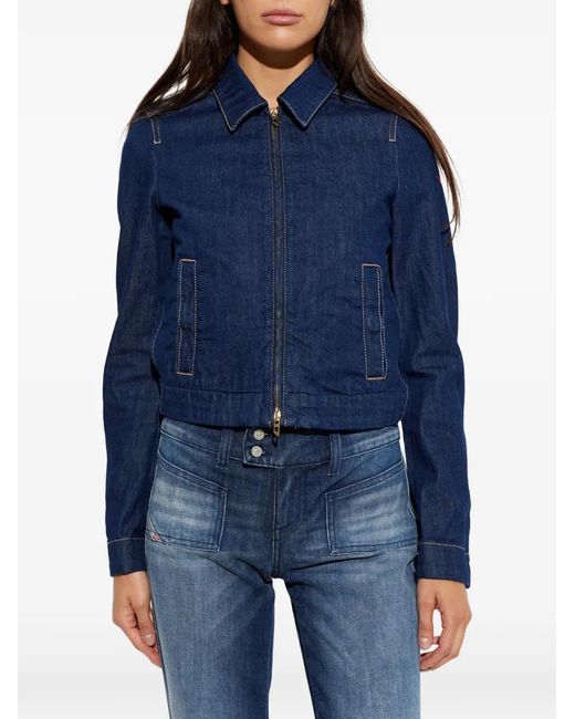 DIESEL Blue Logo-Patch Denim Jacket