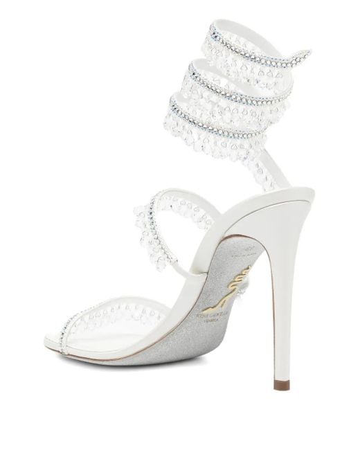 Rene Caovilla White 105Mm Chandelier Sandals