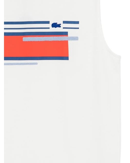 Lacoste White Printed Vest for men