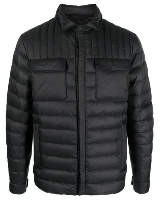 Kiton Black Padded Quilted Shirt Jacket for men