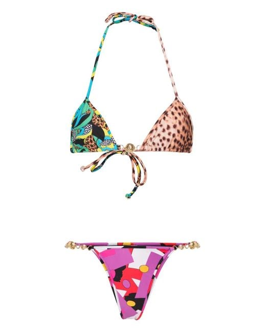 Reina Olga Pink Splash Mix-Print Bikini