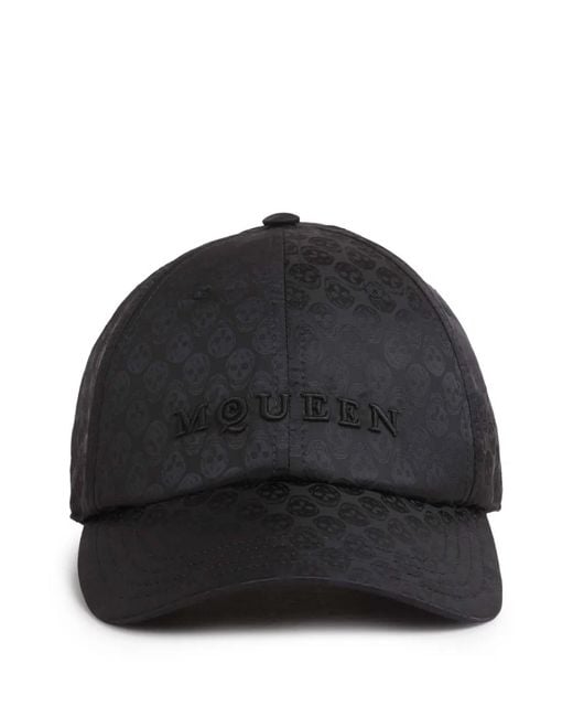 McQueen Black Patterned Cap Hat for men