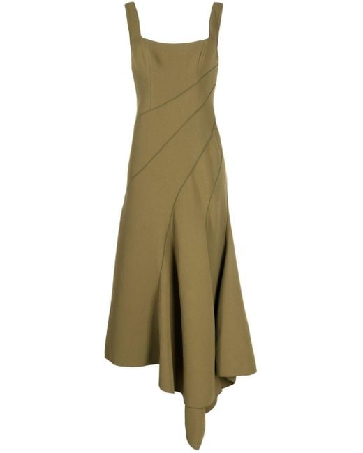 Acler Green Rowe Panelled Midi Dress