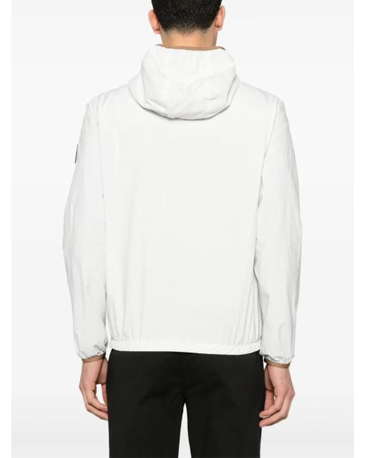 Fay White Logo-Patch Windbreaker for men
