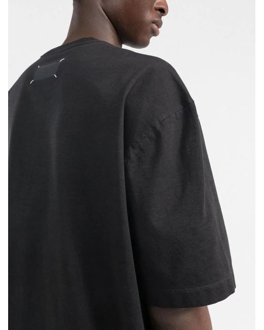 Maison Margiela Black Four-stitch Detail T-shirt for men