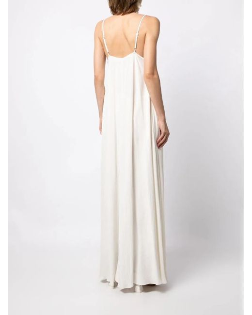 Voz White Thin-Strap Parachute Slip Dress