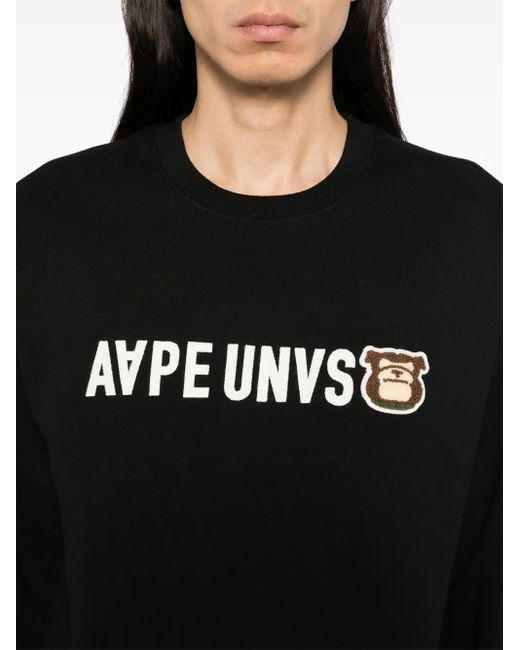 Aape By A Bathing Ape Black Logo Sweatshirt for men