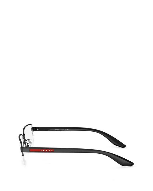 Prada Linea Rossa White Rectangle-Frame Glasses for men