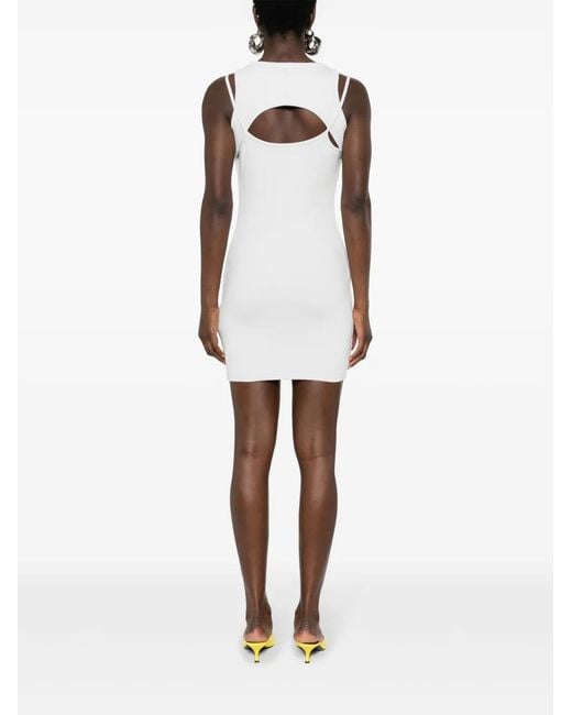 Off-White c/o Virgil Abloh White Cut-Out Ribbed-Knit Dress