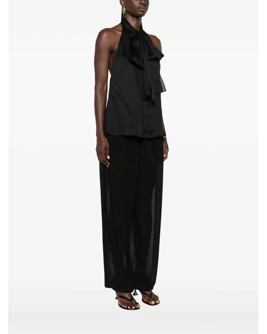 Tom Ford Black Patterned Halterneck Top