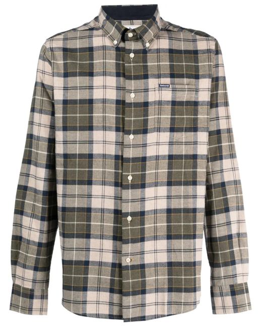 Barbour Gray Shirt With Check Print for men