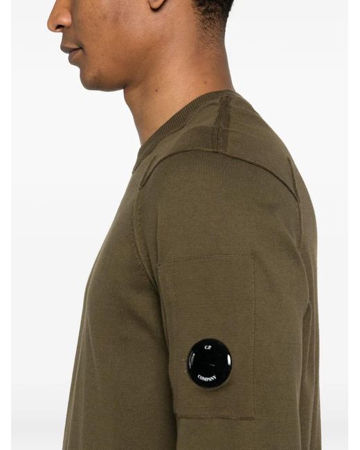 C P Company Green Lens Crew-Neck Sweatshirt for men