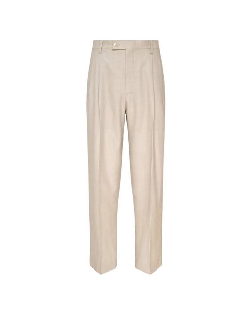 Auralee Natural Pleated Trousers for men