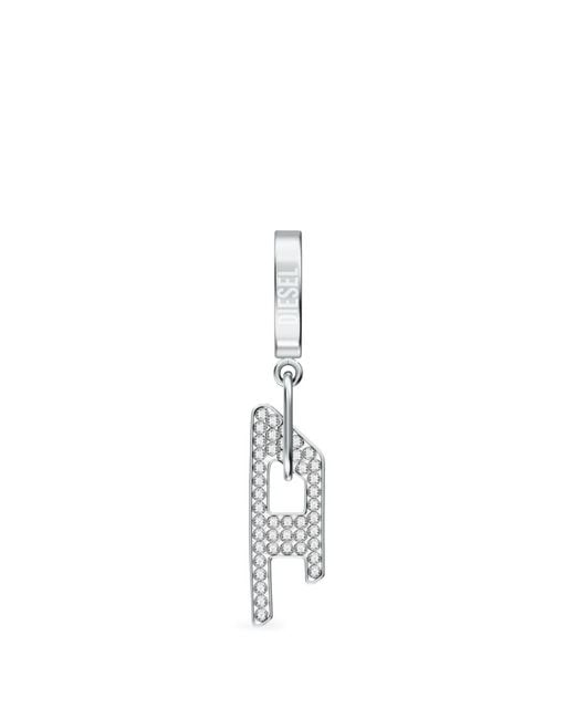 DIESEL White Stainless Steel D Drop Earring